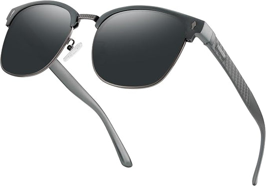 BIRCEN Mens Polarized Sunglasses for Driving: Al-Mg Metal UV Protection Sun Glasses Square Shades for Fishing Travel 2026