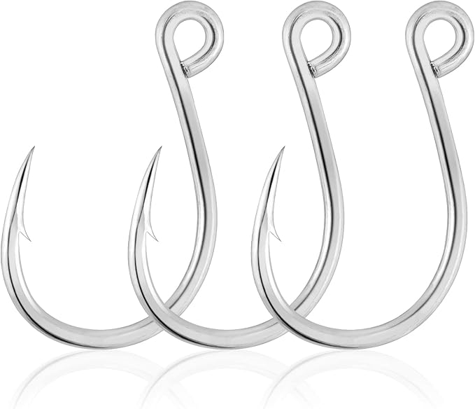 Dr.Fish 30 Pack Single Replacement Hooks for Hard Lures Inline Fishing Hooks High Carbon Steel Spinner Jerkbait Crankbait Popper Walking Bait Plugs
