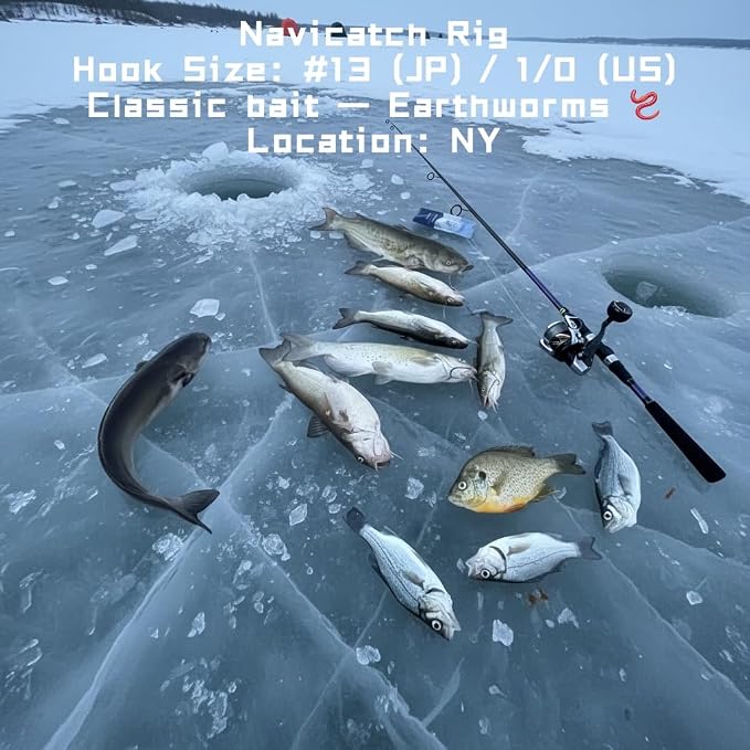 Catfish, Scup (Porgy) & Sea Bass Rig – 3-Hook Hi-Lo Bottom Fishing Kit – Hand-Tied Japanese Hooks with PE Line – Saltwater & Freshwater – USA-Designed