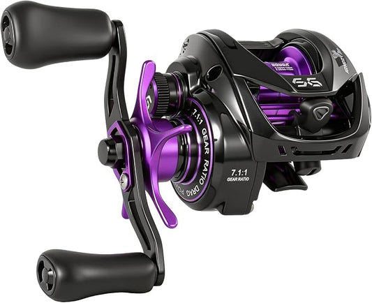 SOUGA Baitcasting Reel, Ultra-Light 184g & Smooth 6+1BB Baitcaster Fishing Reel, Smart Magnetic Anti-Backlash System, 7.1:1 Gear Ratio, Drag Easy Casting for Tournament & Beginner Anglers