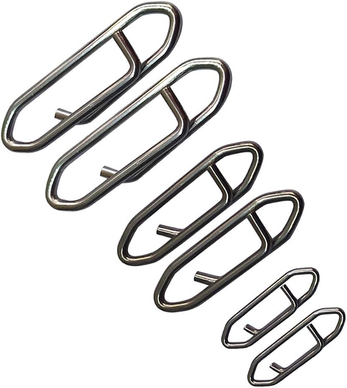 50 PCS Fishing Clips Stainless Steel Strength Fast Snap Clip Fishing Clips Connector Easy Quick Change Lure Snaps for Freshwater Saltwater