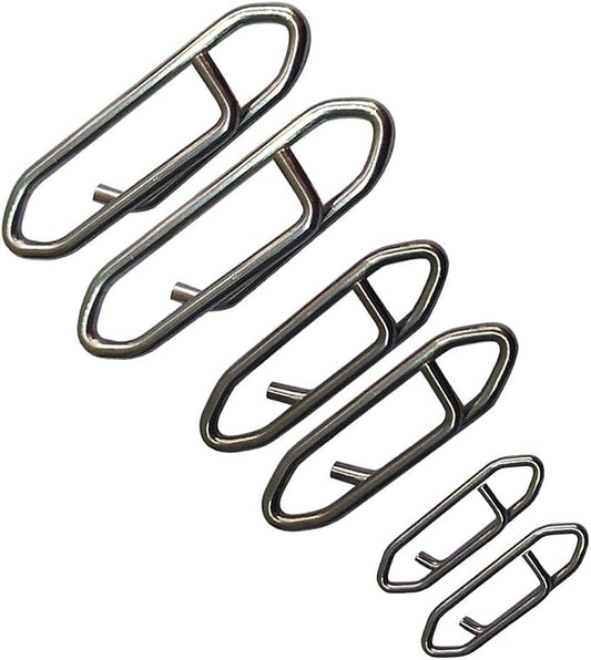 50 PCS Fishing Clips Stainless Steel Strength Fast Snap Clip Fishing Clips Connector Easy Quick Change Lure Snaps for Freshwater Saltwater