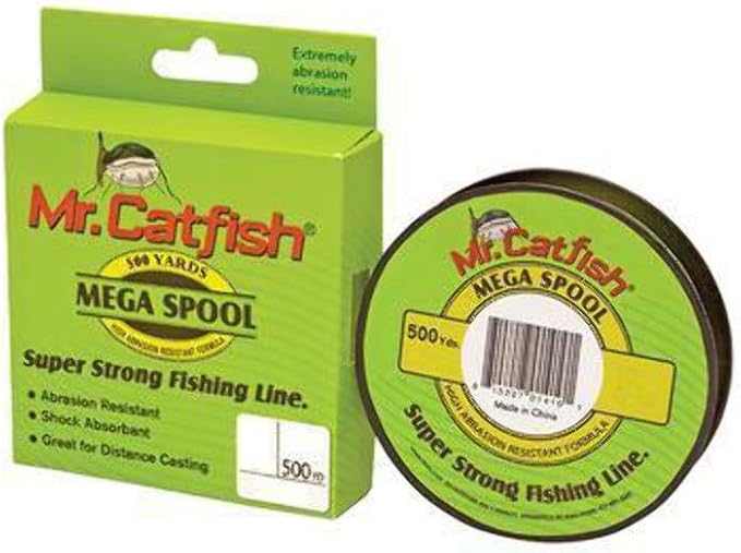 Lew's Mr. Catfish Fishing Line Filler Spool, 500 Yards, Low Memory, Super Strong, Hi-Vis