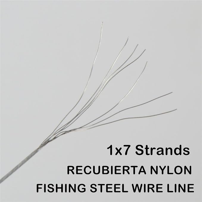 0.5mm 100 Metres 26 Pound Fishing Steel Nylon Coated 1x7 Stainless Steel Leader Wire Super Soft Lines