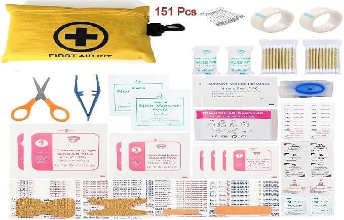 Galaxylense 151 Pcs First Aid Kits Small for Survival Emergency Trauma Military Tactical Medical School Office Home Hunting Camping Hiking Fishing IFAK EMT Bag