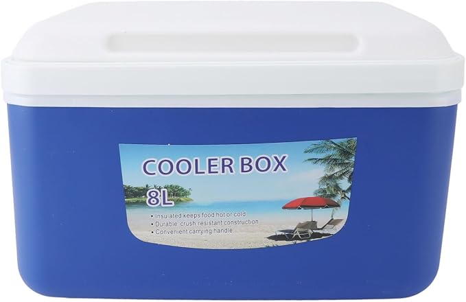 Insulated Portable Cooler Efficient Warm Cold Insulation Portable Hard Cooler Box Ice Cooler for Camping Picnic Beach Drink Beverage Fishing