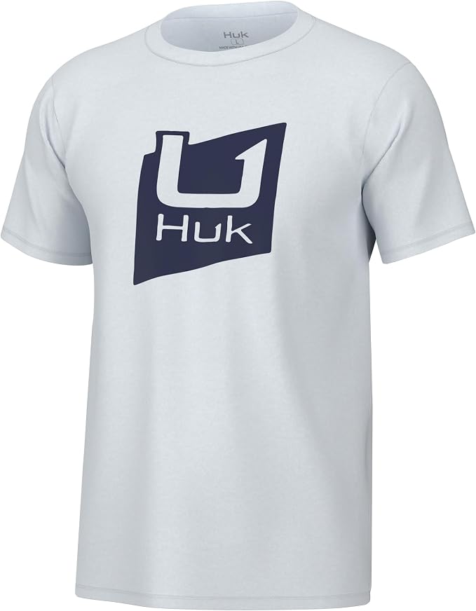 HUK Mens Performance Fishing Logo Tee, Short Sleeve T-Shirt for Men