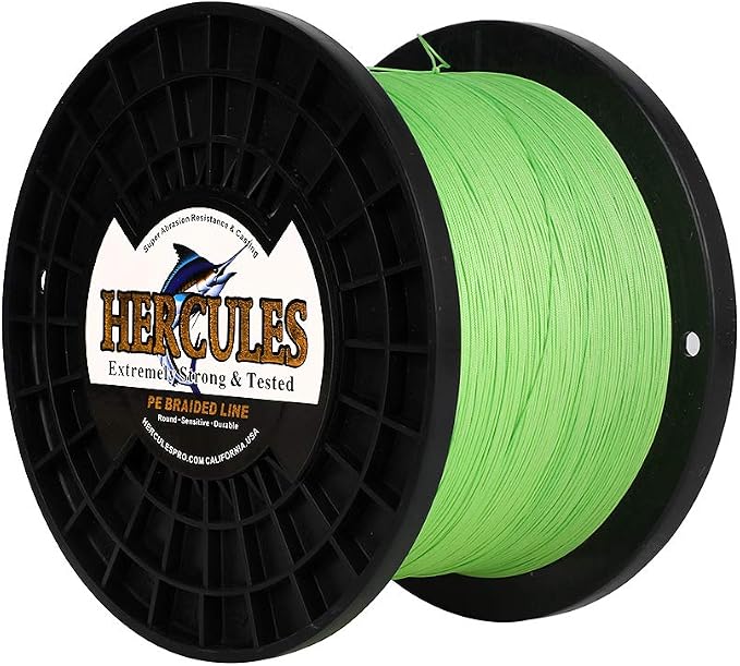 HERCULES Cost-Effective Super Cast 8 Strands Braided Fishing Line 10LB to 300LB Test for Salt-Water,109/328/547/1094 Yards(100M/300M/500M/1000M),Diam.#0.12MM-1.2MM,Hi-Grade Performance,Variety Colors