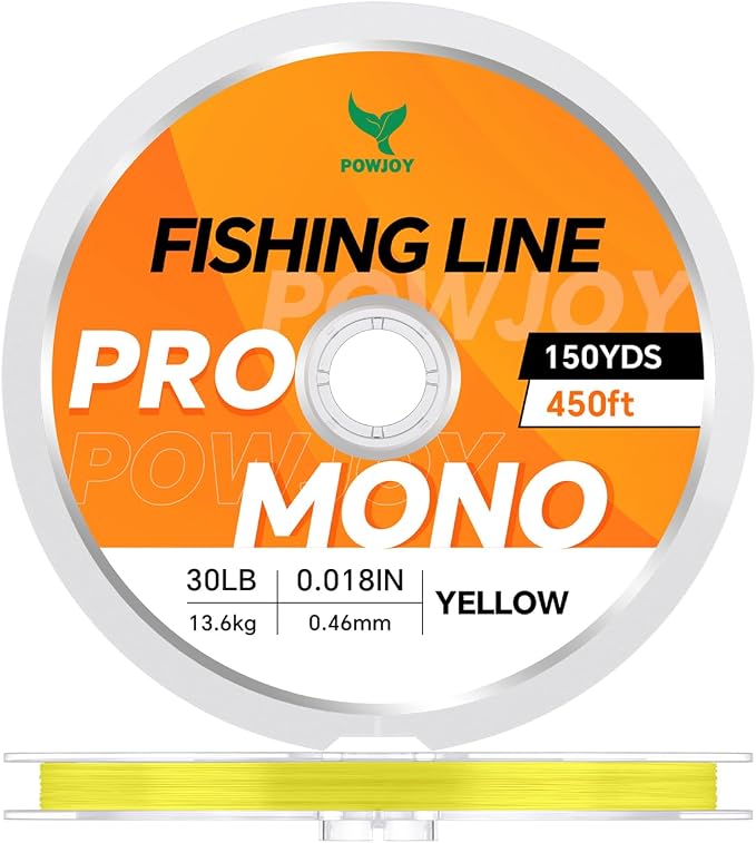 Pro Monofilament Fishing Line with Knot Instruction Cards for Multi Purpose Cost Effective, Strong Yet Thin Nylon String for Big Fishes, Tangle-Free & UV Resistant, 15/20/30/50/80LB