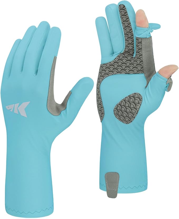 KastKing Sol Armis Pro UPF50+ Fishing Gloves-Quick-Dry, Full Finger & 3/4 Fingerless Sun Protection Gloves Men Women for Outdoor