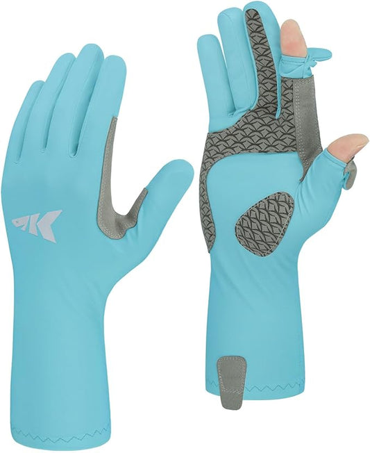 KastKing Sol Armis Pro UPF50+ Fishing Gloves-Quick-Dry, Full Finger & 3/4 Fingerless Sun Protection Gloves Men Women for Outdoor
