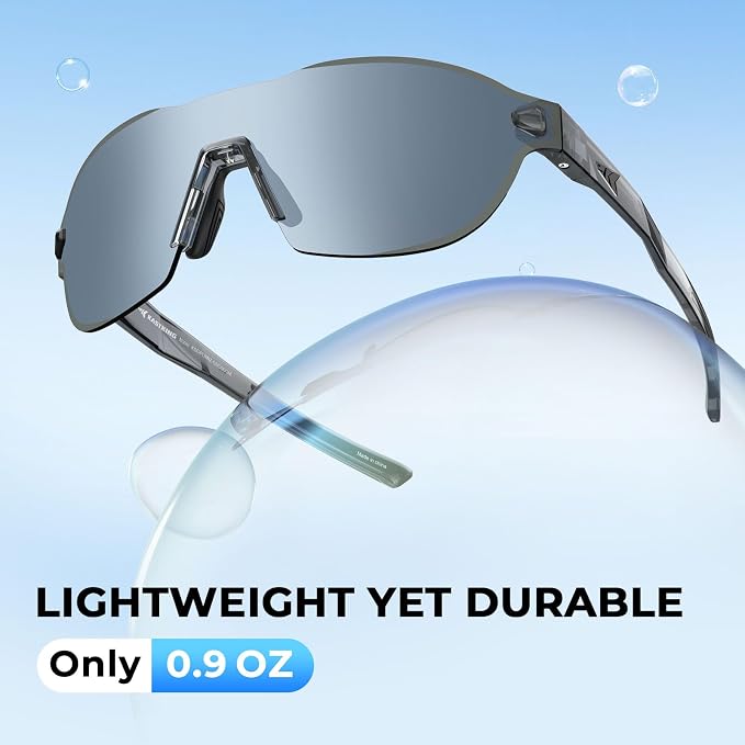 KastKing Nizini Polarized Sports Fishing Sunglasses, With PuriVex Protective Lens Coating, Rimless Wrap Design, Men Women