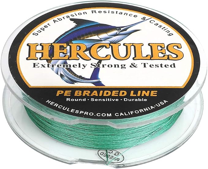 HERCULES Cost-Effective Super Cast 8 Strands Braided Fishing Line 10LB to 300LB Test for Salt-Water,109/328/547/1094 Yards(100M/300M/500M/1000M),Diam.#0.12MM-1.2MM,Hi-Grade Performance,Variety Colors