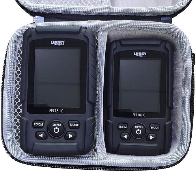 LUCKY Hard Travel Case LUCKYLAKER Handheld Fish Finder Boat Sonar Fishing Finders Transducer Kayak Fish Finder Waterproof for Ice Fishing