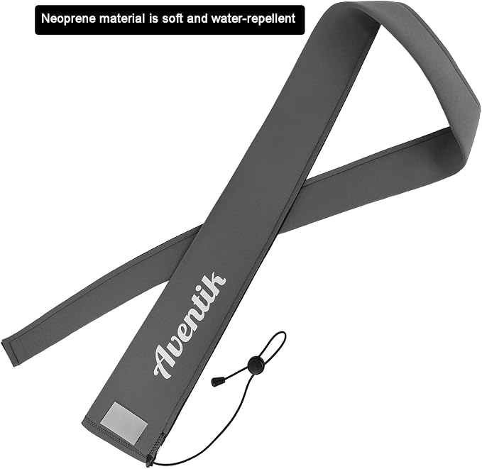 Aventik Lightproof Neoprene Rod Sleeve – Protective Fishing Rod Sock Cover with Hanging Loop & Adjustable Lanyard for Casting, Spinning & Trolling Rods