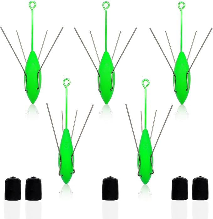 Premium 5 PCS Sputnik Sinker Fishing Weights - Heavy-Duty Long Tail Spider Sinkers for Saltwater Surf Casting, Catfishing, and Beach Adventures in Ocean Sea Sand
