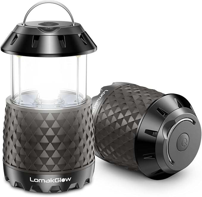 LED Camping Lantern – Collapsible, Waterproof, White Bright Light for Power Outages, Hurricanes, Storms & Outdoor Use – Indoor Emergency & Hiking Gear – Black