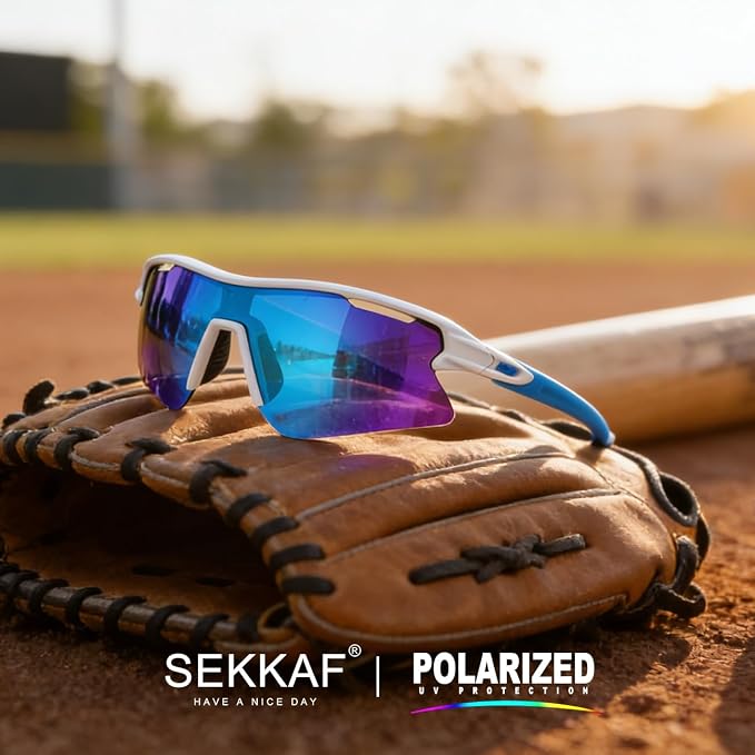 SEKKAF Polarized Sports Sunglasses for Men Women and Youth, UV400 Protection Ideal for Cycling Baseball Fishing Golf Running