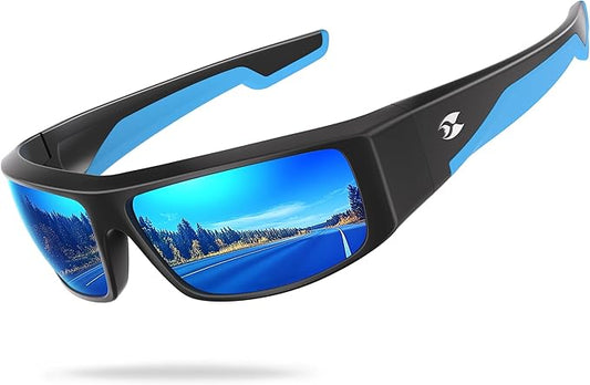 suoso Polarized Fishing Sunglasses for Men: Women UV400 Protection Wrap Around Sports Sun Glasses for Golf Driving Cycling