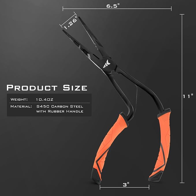 KastKing Paradox Fishing Pliers, Angled Fish Lip Gripper, Saltwater Resistant 420 Stainless Steel Fishing Tools, Fishing Pliers Hook Remover with Ergonomic Handle, Fishing Gifts for Men