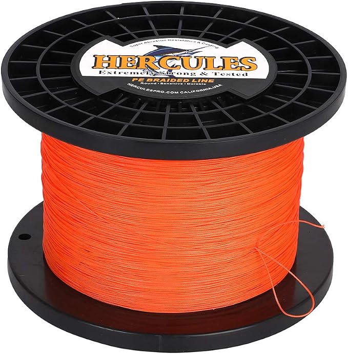 HERCULES Cost-Effective Super Cast 8 Strands Braided Fishing Line 10LB to 300LB Test for Salt-Water,109/328/547/1094 Yards(100M/300M/500M/1000M),Diam.#0.12MM-1.2MM,Hi-Grade Performance,Variety Colors