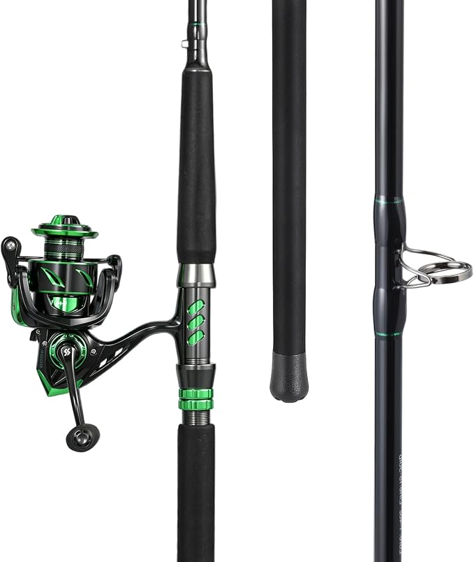 Sougayilang Big Game Spinning Combo – 7ft MH 2-Piece Rod, 33LB Drag, 6.2:1, 12+1 Bearings, 4000 Reel for Catfish, Pike, Carp – Heavy Duty Lake & River