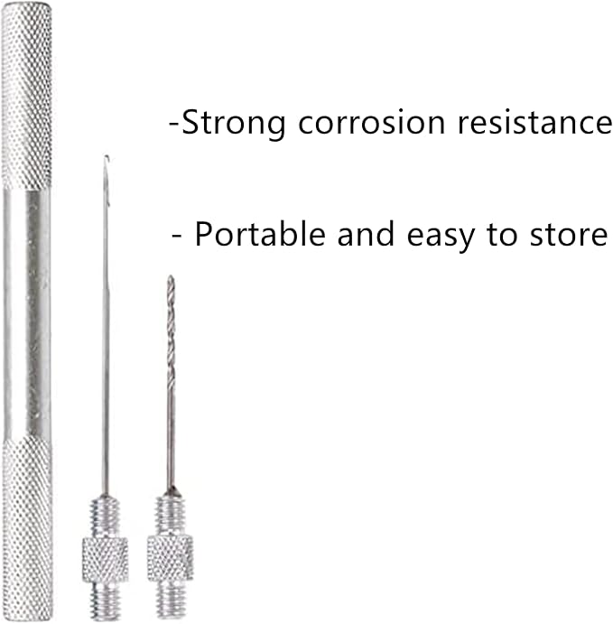 Fishing Bait Needle Kit, 2 Packs Aluminum Alloy Fishing Baiting Rigs Tool Kit Fishing Rigging Bait Needle Tool Fishing Bait Needle Swinger Driller Kit Fishing Accessories for Lures Bait Driller