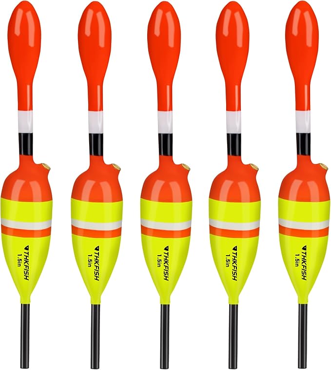 THKFISH Fishing Bobbers Fishing Floats and Bobbers Slip Bobbers for Fishing Balsa Floats Crappie Fishing Bobbers 1/6oz(3.47"X0.47"X6.73") 3/8oz(3.84"X0.6"X 7.2") 1/2oz(4.13"X0.75"X7.87")