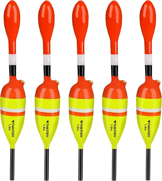 THKFISH Fishing Bobbers Fishing Floats and Bobbers Slip Bobbers for Fishing Balsa Floats Crappie Fishing Bobbers 1/6oz(3.47"X0.47"X6.73") 3/8oz(3.84"X0.6"X 7.2") 1/2oz(4.13"X0.75"X7.87")