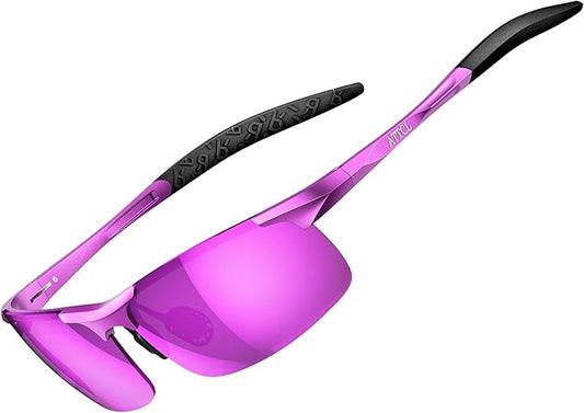 ATTCL 0.9 oz Polarized Sunglasses Men Sports: UV Protection Anti Glare Wrap Around Lightweight Metal Fishing Golf Running