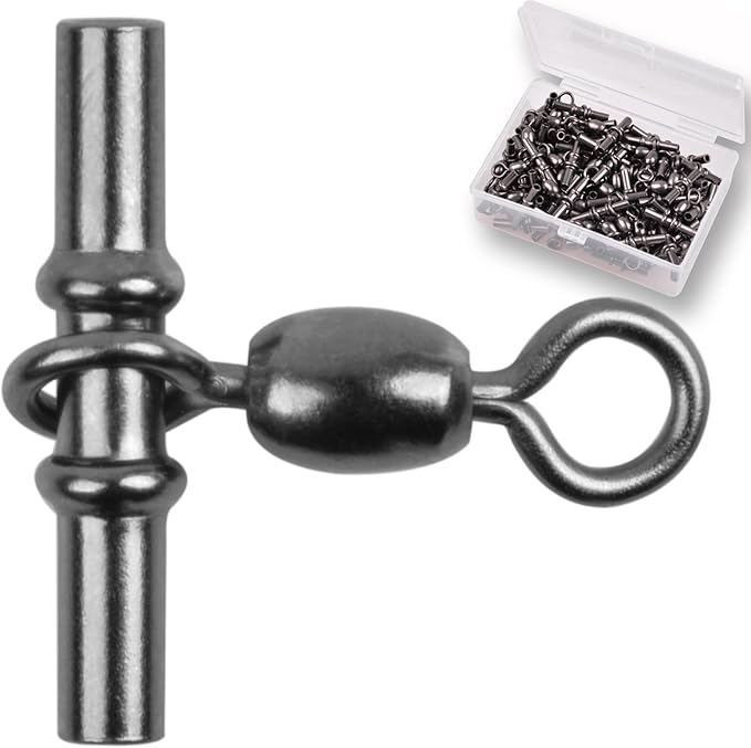 Sleeve Swivels Fishing Cross Line Swivels 3 Way Swivels Fishing Three Way Crimp Swivel Heavy Duty Brass Triple Swivels Saltwater Fishing Tackle