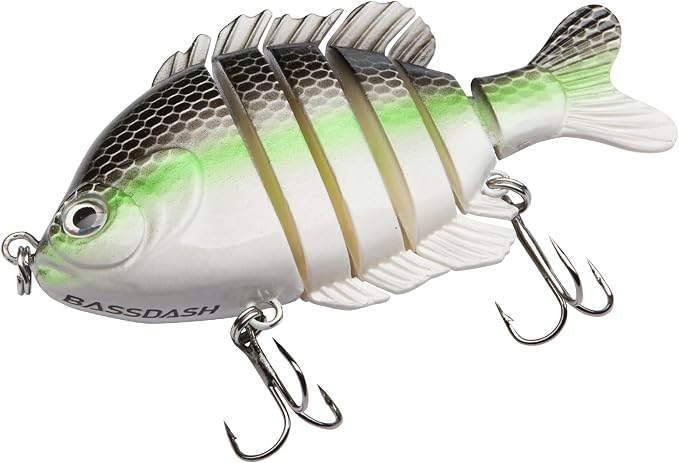 BASSDASH SwimPanfish Multi Jointed Panfish Bluegill Swimbaits Hard Topwater Bass Lures Fishing Lure Crank Saltwater 3.5in/0.85oz