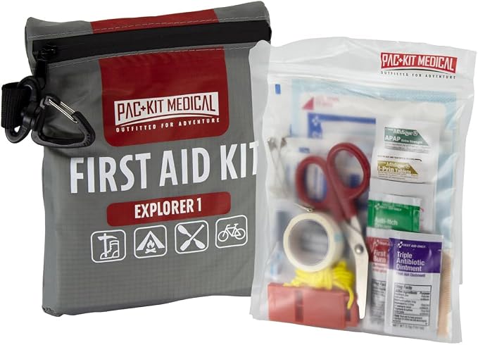 Pac-Kit Watertight Explorer 1 First Aid Kit for Hiking, Camping and Outdoor Activities, 67 Pieces