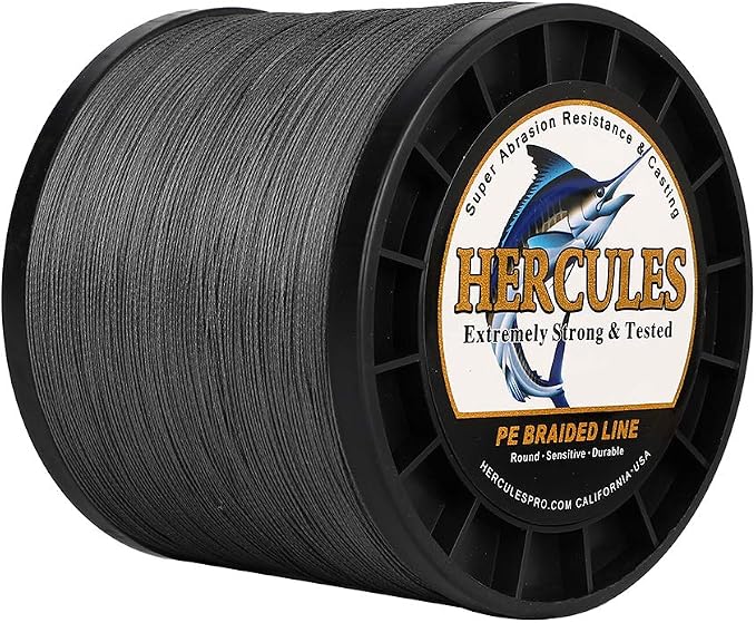 HERCULES Cost-Effective Super Strong 4 Strands Braided Fishing Line 6LB to 100LB Test for Salt-Water, 109/328 / 547/1094 Yards (100M / 300M / 500M / 1000M), Diam# 0.08MM - 0.55MM, Hi-Grade