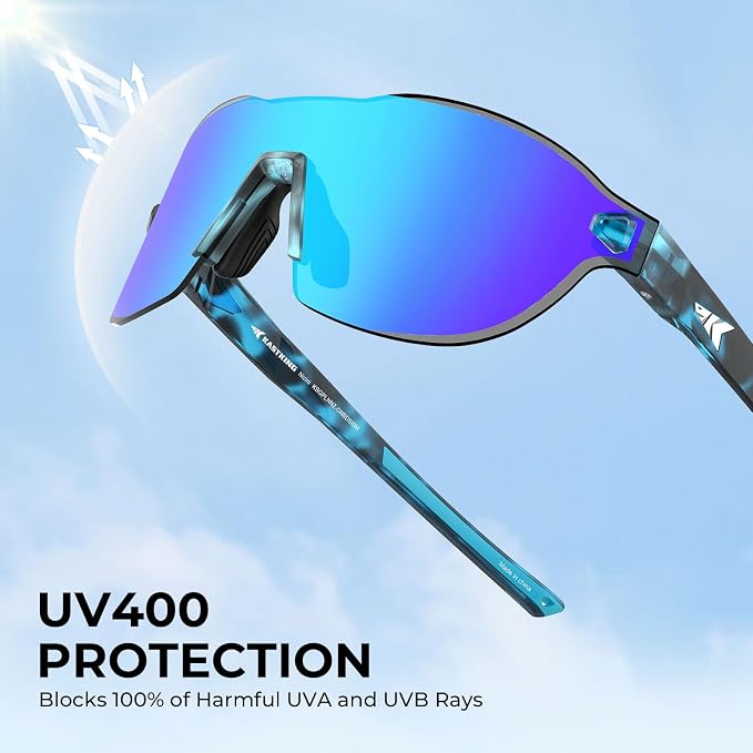 KastKing Nizini Polarized Sports Fishing Sunglasses, With PuriVex Protective Lens Coating, Rimless Wrap Design, Men Women
