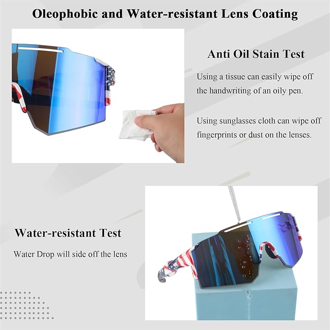 Ukoly Cycling Sunglasses for Men Women with 3 Interchangeable Lenses, Polarized Sports Sunglasses, Baseball Sunglasses