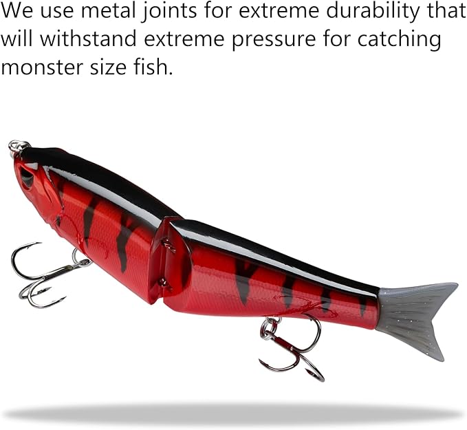 Bassdash SwimShad Glide Baits Jointed Swimbait Bass Pike Salmon Trout Muskie Fishing Lure,3-Pack