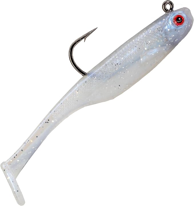 Strike King Homing Minnow Fishing Lure, Pre-Rigged Soft Plastic Swimbait, 3-Pack