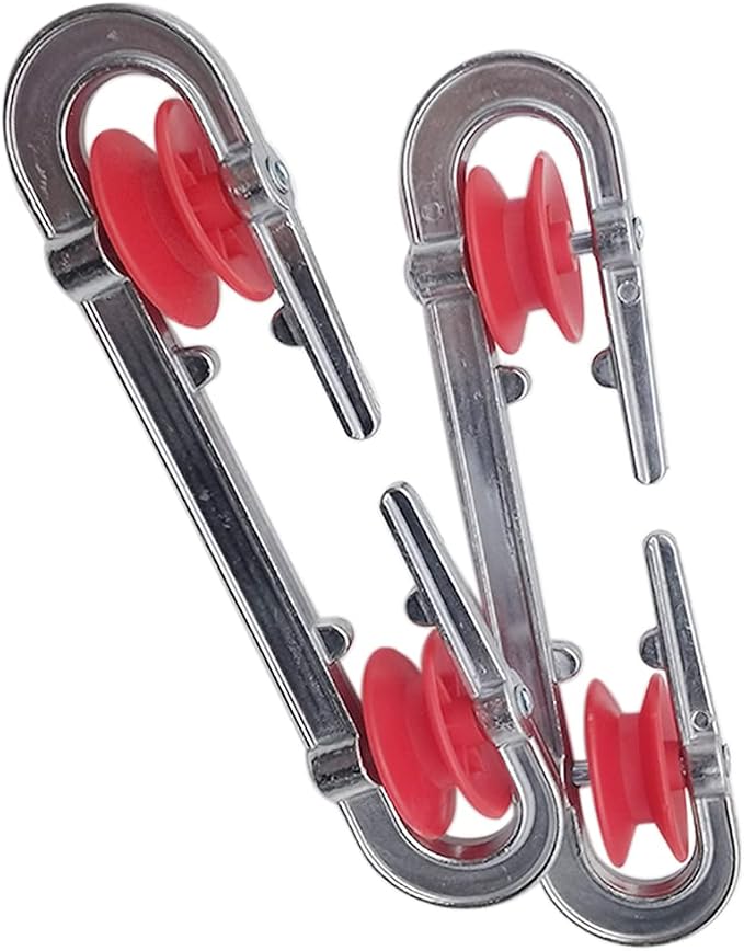 ZLY Aluminum Clothesline Spreader,Pulley Clothesline Accessories for Heavy Loads and Long Clothesline(2 Pack) Silver
