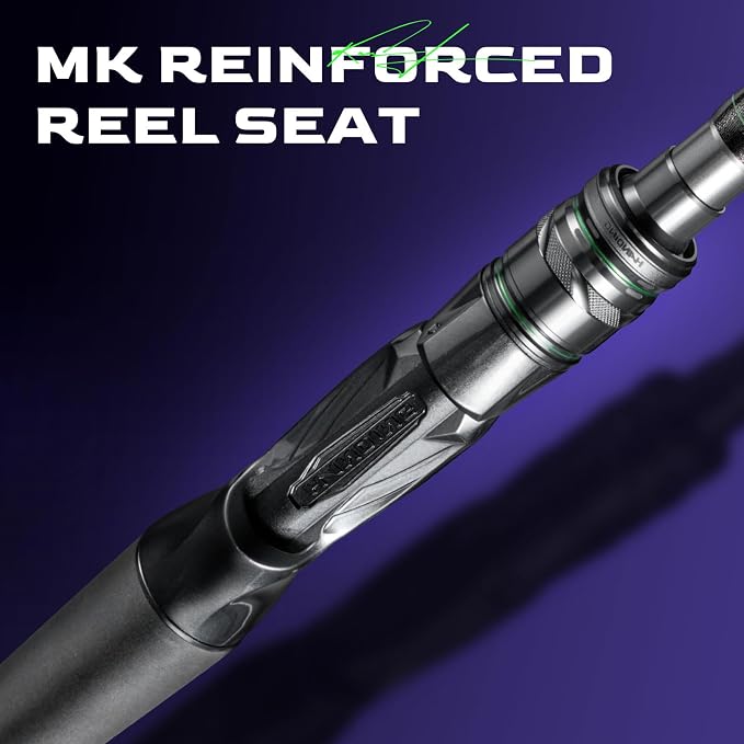 HANDING M1 Pike Heavy Fishing Rod Musky Rod 2-Piece Casting Rod with 30+24T Carbon Seaguide RA Guides Extended EVA Handle and Cork Base for Northern Pike Muskie Catfish Striped Bass Snook Skipjack