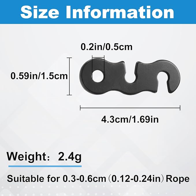 SATINIOR 20 Pieces Guyline Tensioner Aluminum Alloy Tent Cord Paracord Tensioner Guy Line Rope Adjusters Cord Tighteners for Outdoor Tent Camping Hiking Accessories
