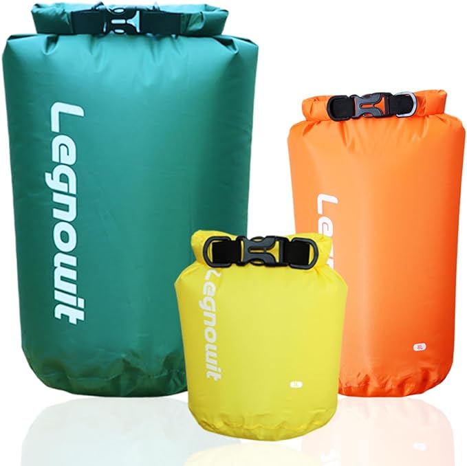 Dry Bag, 3 Pack/5 Pack Waterproof Lightweight Small & Large Dry Sacks for Outdoor Camping, Backpacking, Kayaking, Boating, Travel and More