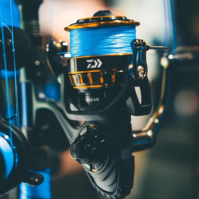 Daiwa BG2500 BG Saltwater Spinning Reel, 2500, 5.6: 1 Gear Ratio, 6+1 Bearings, 33.20" Retrieve Rate, 13.20 lb Max Drag,Black/gold