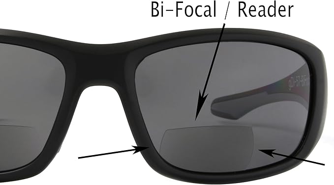 Fishoholic Polarized Bi-Focal Fishing Sunglasses with Reader Magnification (1.5x, 2.0x, 2.5x Options) and UV400 Protection