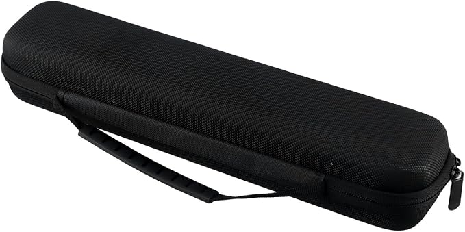 Hard Shell Fishing Rod Storage Bag, Thickened Oxford Cloth Protective Case with Soft Lining and Rubber Handle for Small Poles Reels Bait, 34.5cm Black