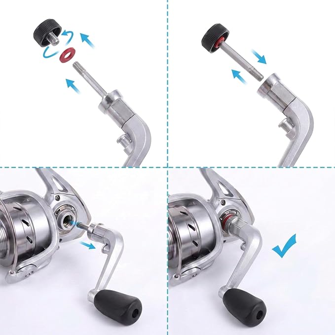 Fishing Reel Handles,Fishing Reel Crank Rotary Knob Power Handle Reel Handles Replacement Reels Grips for Reels Type 1000-4000