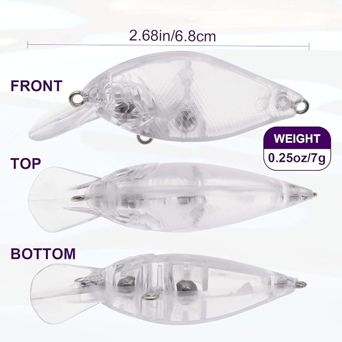 10pcs/20pcs Fishing Blanks Lures Kit Fishing Topwater Unpainted Swimbait Unpainted Crankbaits Hard Baits DIY Lure for Bass Salmon Trout Saltwater and Freshwater