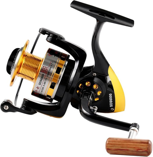 Diwa Spinning Fishing Reels for Saltwater Freshwater 1000 2000 3000 4000 5000 6000 Series Fishing Spool Left/Right Interchangeable Trout Carp Spinning Reel Light and Smooth