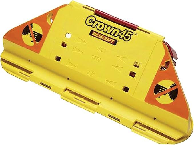 Milescraft 1405 Crown45 - Crown Molding Miter Saw Jig Tool - 3 Angle Settings for Common Molding Angles 38°, 45° and 52° - For use with 2" to 5-1/2" (51mm - 140mm) Crown Molding