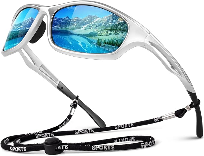 LINVO Polarized Sports Sunglasses Men Women UV400 Protection Wrap Around Goggles for Running Cycling Driving Fishing
